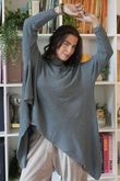 Bowie Asymmetric Turtle Neck Ribby Knit Pidgeon /28 =